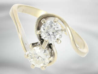 Ring: attraktiver vintage Brillantring, insgesamt ca. 0,95ct, 18K Gelbgold, Handarbeit