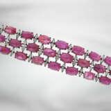 Armband: Rubin/Diamantarmband, Handarbeit, ca. 100ct Rubine, ca. 3,3ct Diamanten, 18K Gold - photo 3