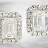 Ohrschmuck: hochwertige Diamant/Solitär-Ohrstecker, 1,00ct Emerald-Diamanten, inclusive GIA-Report - photo 1
