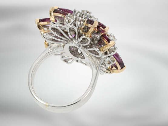 Ring: extravaganter neuwertiger Diamantring mit pinkfarbenen Saphiren, insgesamt ca. 8,88ct, 14K Gold, handgefertigter Designer-Ring - Foto 4