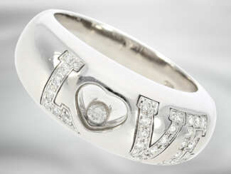 Ring: hochwertiger Weißgoldring "Love" mit Brillanten, signiert Chopard, 18K Weißgold