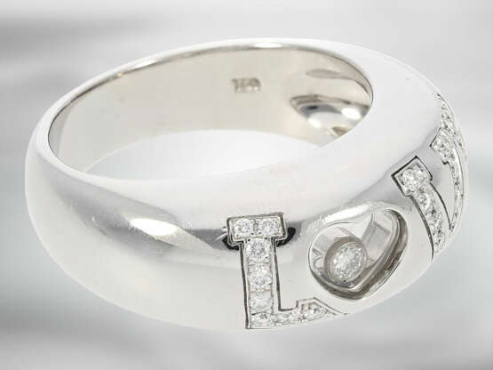 Ring: hochwertiger Weißgoldring "Love" mit Brillanten, signiert Chopard, 18K Weißgold - Foto 3