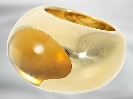 Ring: außergewöhnlich schwerer Designer-Ring mit Citrin, Pomellato Mailand mit Originalbox - photo 2