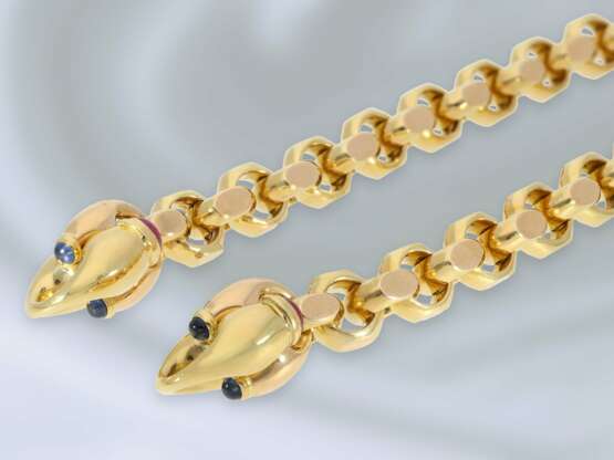 Kette/Collier/Armband: außergewöhnlich massive Designer-Kette mit passendem Armband, äußerst hochwertige Goldschmiedearbeit aus 18K Gold - Foto 5