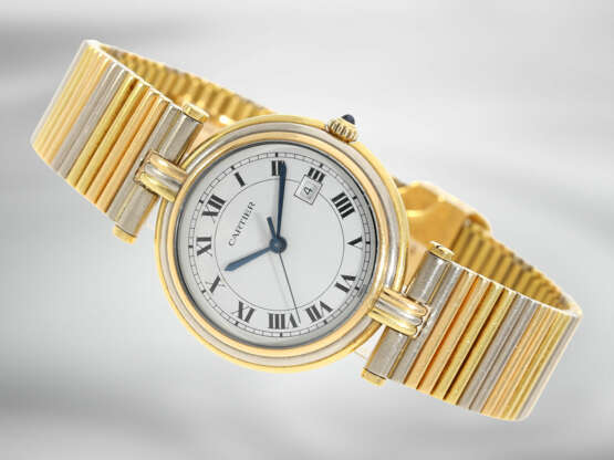 Armbanduhr: seltene vintage Cartier Vendome Trinity Damenuhr/Herrenuhr in 18K Gold mit Garantiekarte - Foto 4