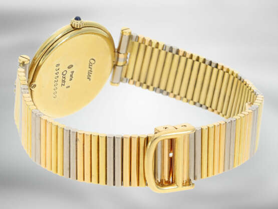 Armbanduhr: seltene vintage Cartier Vendome Trinity Damenuhr/Herrenuhr in 18K Gold mit Garantiekarte - Foto 2