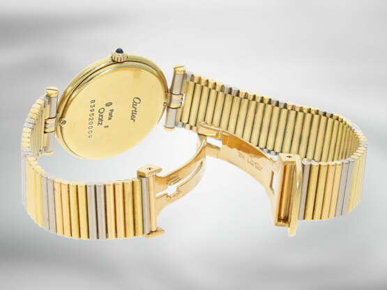 Armbanduhr: seltene vintage Cartier Vendome Trinity Damenuhr/Herrenuhr in 18K Gold mit Garantiekarte - Foto 3