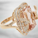 Ring: attraktiver neuwertiger Roségoldring mit sehr schönem Morganit von ca. 13,73ct und kleinen Brillanten, 18K Gold - фото 4