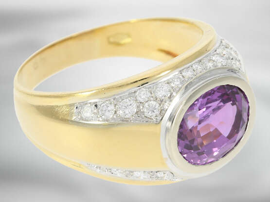 Ring: wertvoller Brillantring mit unbehandeltem violettem Saphir von ca. 4,1ct, Herkunft Ceylon, mit GRS Gemstone Report aus der Schweiz - Foto 4