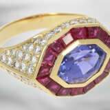 Ring: hochwertiger Rubin/Brillantring mit einem natürlichem "Color-Changing" Saphir von ca. 3,4ct, unbehandelt, mit GRS Gemstone Report aus der Schweiz - Foto 4