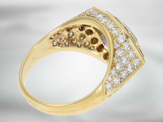 Ring: hochwertiger Rubin/Brillantring mit einem natürlichem "Color-Changing" Saphir von ca. 3,4ct, unbehandelt, mit GRS Gemstone Report aus der Schweiz - фото 5