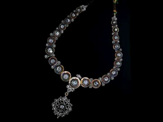 Kette: museales, orientalisches Diamantcollier, 19. Jahrhundert, ca.10ct Diamanten, inklusive Gutachten - Foto 2