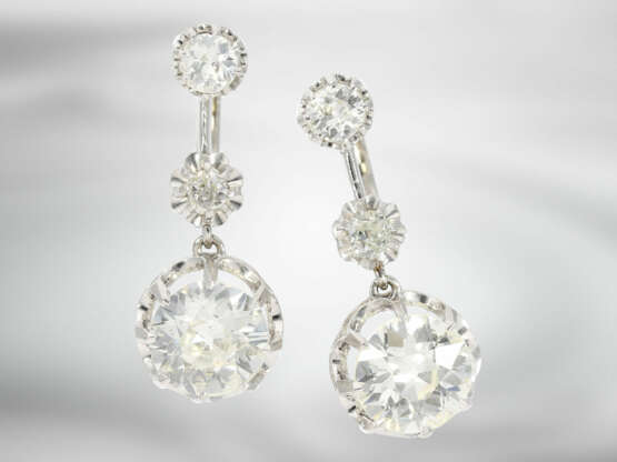 Ohrringe: äußerst hochwertige vintage Diamantohrringe, ca. 4ct, aktuelles Wertgutachten über 22.500€ - Foto 1