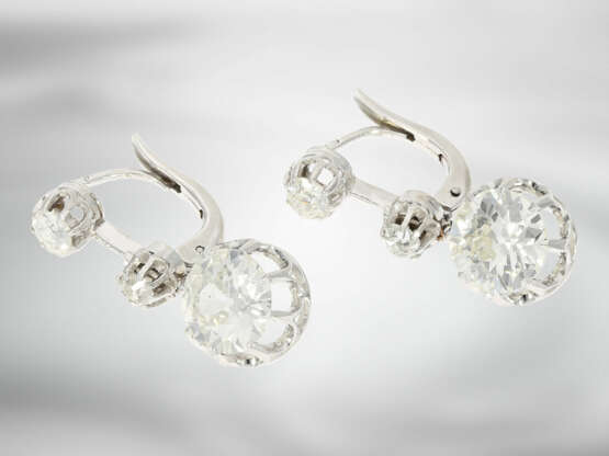 Ohrringe: äußerst hochwertige vintage Diamantohrringe, ca. 4ct, aktuelles Wertgutachten über 22.500€ - photo 3