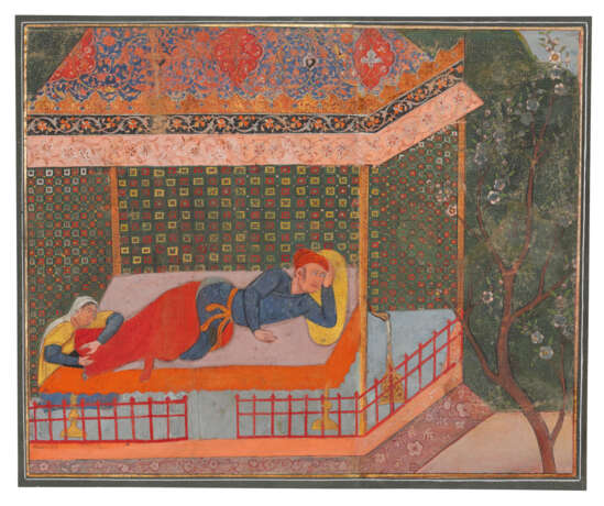 A MAN SLEEPING IN A PAVILION - photo 1