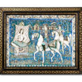 A LARGE MOULDED QAJAR POTTERY TILE - фото 1