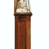 A GEORGE III ORMOLU-MOUNTED, WHITE MARBLE AND DERBY BISCUIT PORCELAIN CLOCK ON A GEORGE III PAINTED SATINWOOD AND MAHOGANY PEDESTAL - photo 3