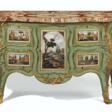 AN EARLY GEORGE III ORMOLU-MOUNTED PIETRA DURA AND CELADON GREEN-PAINTED COMMODE - Prix ​​des enchères