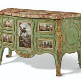 Castrucci, Cosimo (active. Langlois, Pierre. AN EARLY GEORGE III ORMOLU-MOUNTED PIETRA DURA AND CELADON GREEN-PAINTED COMMODE - Foto 2