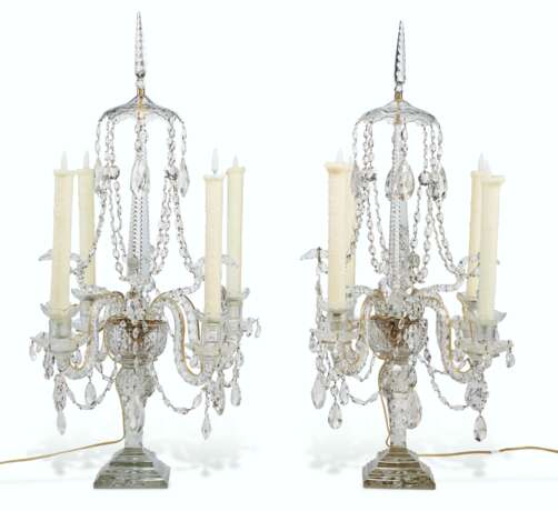 A PAIR OF GEORGE III CUT-GLASS FOUR-LIGHT CANDELABRA - photo 3