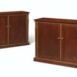 A PAIR OF LATE GEORGE III MAHOGANY AND PARCEL-GILT SIDE CABINETS - photo 1