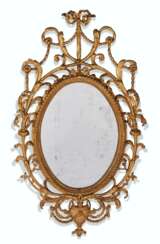 A GEORGE III GILTWOOD AND GILT-COMPOSITION MIRROR