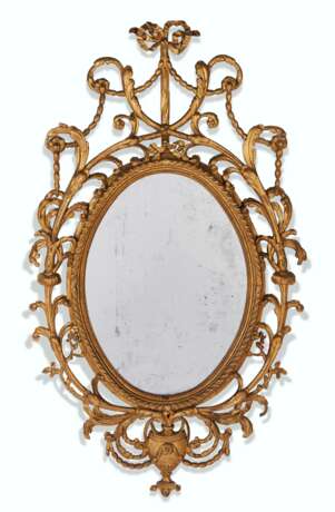 A GEORGE III GILTWOOD AND GILT-COMPOSITION MIRROR - photo 1