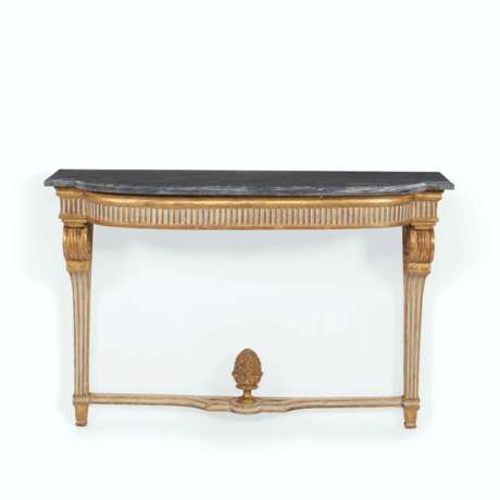 A LOUIS XVI WHITE-PAINTED AND GILT-WALNUT CONSOLE - фото 1