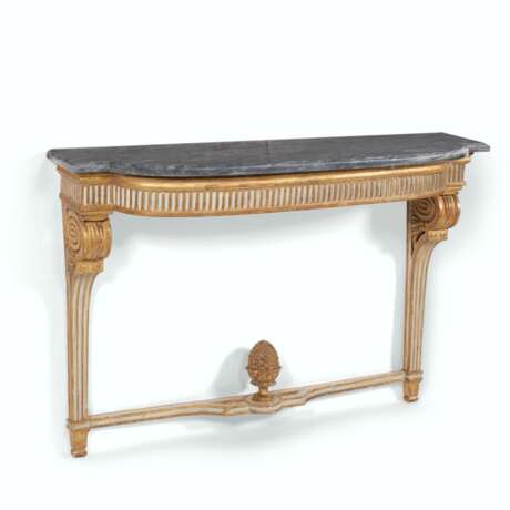 A LOUIS XVI WHITE-PAINTED AND GILT-WALNUT CONSOLE - photo 2