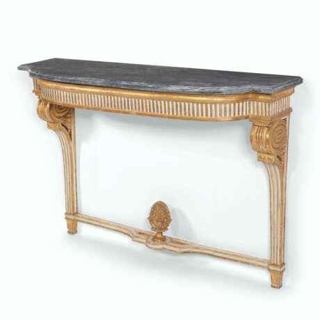 A LOUIS XVI WHITE-PAINTED AND GILT-WALNUT CONSOLE - photo 3