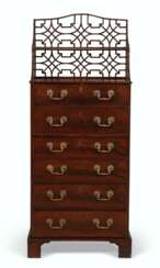 AN EARLY GEORGE III MAHOGANY SECRETAIRE CHEST CHIFFONIER