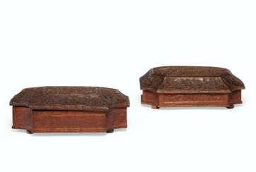 TWO LOUIS XIV BOIS DE SAINTE LUCIE CASKETS