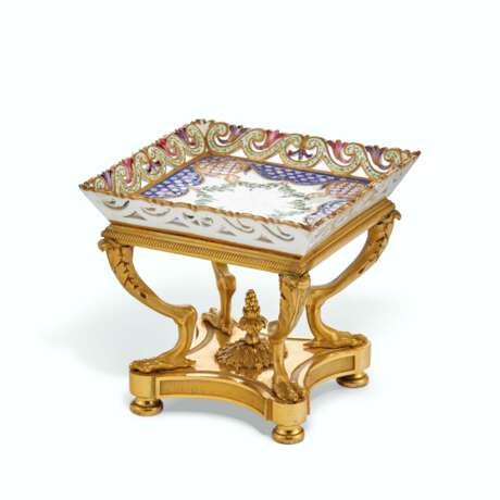 Sèvres Porcelain Factory. AN ORMOLU-MOUNTED SEVRES PORCELAIN `FRISES RICHES` PIERCED TRAY (PLATEAU CARREE `A JOURE`) - photo 1