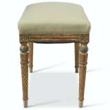 A PAIR OF FRENCH GREEN AND CREAM-PAINTED AND PARCEL-GILT BANQUETTES - фото 2