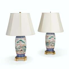 A PAIR OF ORMOLU-MOUNTED JAPANESE PORCELAIN VASES, MOUNTED AS LAMPS