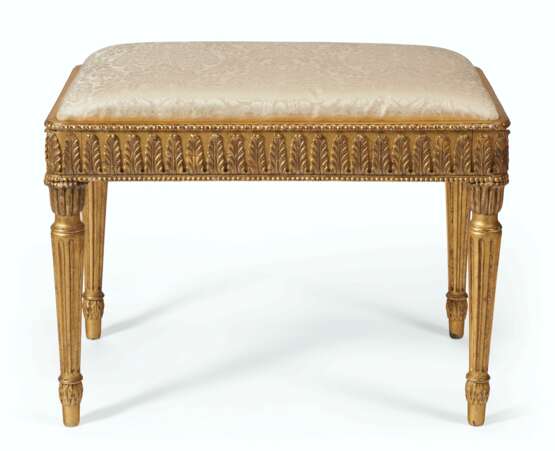 A LATE GEORGE III GILTWOOD AND GILT-COMPOSITION STOOL - фото 1