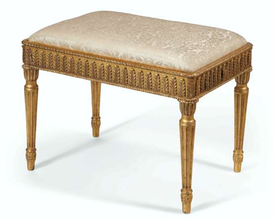 A LATE GEORGE III GILTWOOD AND GILT-COMPOSITION STOOL - фото 3