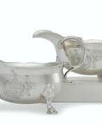 Fuller White. A PAIR OF GEORGE II SILVER SAUCE BOATS