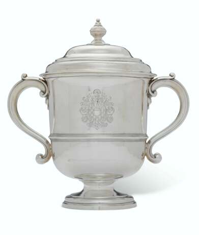 A GEORGE II SILVER TWO-HANDLED CUP AND COVER - photo 1