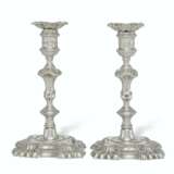 A PAIR OF GEORGE II SILVER CANDLESTICKS - photo 1
