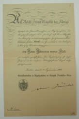 Генерал-майор Карл Заутер - Пруссия: Орден Красного Орла, свидетельство 4-й степени.