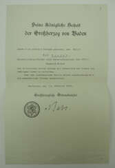 Генерал-майор Карл Заутер - Баден: Великий Герцогский Орден Церингер Лёвен, Сертификат Рыцарского Креста 1 степени.