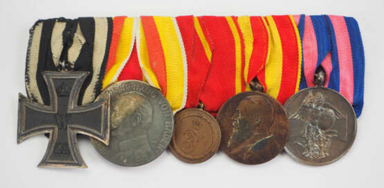 Baden: Ordenschnalle eines Landwehr Soldaten mit 5 Auszeichnungen. - photo 1