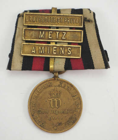 Preussen: Kriegsdenkmünze 1870/71, in Bronze mit Gefechtsspangen. - photo 1