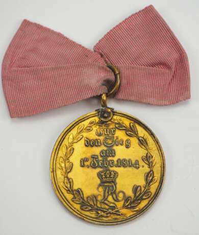 Württemberg: Ehrenmedaille für den Sieg am 1. Februar 1814 bei Brienne, in Gold. - photo 1