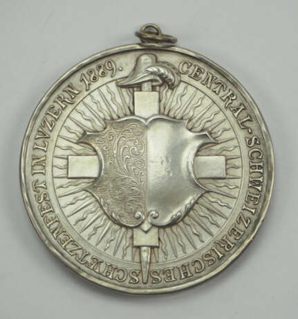 Schweiz: Medaille auf das Central-Schweizerische Schützenfest in Luzern 1889. - Foto 2