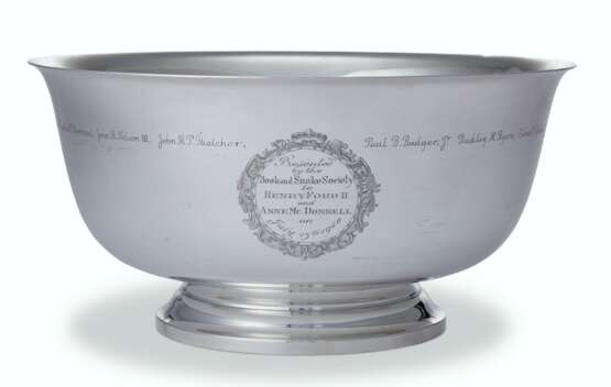 Ensko. THE BOOK AND SNAKE SOCIETY: AN AMERICAN SILVER PRESENTATION `REVERE` BOWL - фото 1