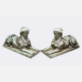A pair of large bronze sphinxes in Egyptomanian style - Foto 1