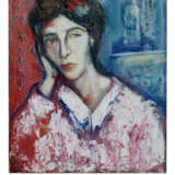 Painting “Portrait with fluid red”, Canvas on the subframe, Oil paint, Realist, Portrait, Ukraine, 1998 - photo 1