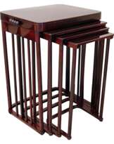 J & J Kohn Art Nouveau Set of Side Tables Josef Hoffmann Mahogany Stained ca. 1900 J & J Kohn Art Nouveau Set of Side Tables Josef Hoffmann Mahogany Stained ca. 1900
